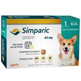 Antipulgas E Carrapatos Zoetis Simparic 40mg Para Cães 10,1 A 20kg Com 1 Comprimidos