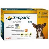 Antipulgas e Carrapatos Zoetis Simparic 5mg Para Cães 1,3 a 2,5kg Com 1 Comprimido