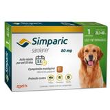 Antipulgas E Carrapatos Zoetis Simparic 80mg Para Cães 20,1 A 40kg Com 1 Comprimidos