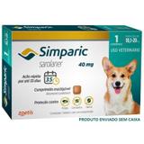 Antipulgas simparic cães 10,1 a 20kg 1 comp. 40mg avulso