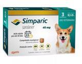 Antipulgas Zoetis Simparic 40 Mg Para Cães 10,1 A 20 Kg - 3 Comprimidos