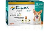 Antipulgas Zoetis Simparic 40 Mg Para Cães 10,1 A 20 Kg com 3 comprimidos