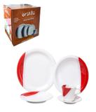 Ap De Jantar 20 Pcs Ceramica Bco/verm - Issam