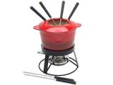 Aparelho de Fondue Cerâmica Rojemac - Vermelho e Preto 10 Peças Bon Gourmet Gradual Red