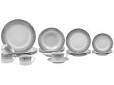 Aparelho de Jantar 20 Peças Evolux Porcelana - Redondo Branco e Preto Inova Black Texture