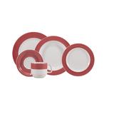 Aparelho de Jantar 30 Peças Cilíndrica Vermelha - Porcelana Schmidt