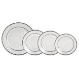 Aparelho de Jantar 30 Peças de Porcelana Alto Relevo Blue Silver Rojemac