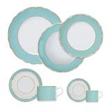 Aparelho De Jantar 42 Peças Branco E Azul Tiffany Royal Germer