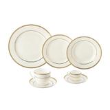 Aparelho de Jantar 42 Peças em Porcelana Relevo Gold Wolff - Rojemac