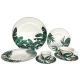 Aparelho De Jantar 42 Pecas Folhagem Em New Bone China - 24086 - L hermitage