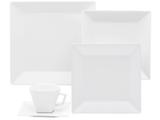 Aparelho de Jantar 42 Peças Oxford Porcelana - Quadrado Branco Quartier White