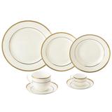 Aparelho De Jantar 42 Peças Porcelana Alto Relevo Gold Wolff