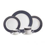 Aparelho de Jantar 42 Peças Porcelana Alto Relevo Wolff Rojemac Branco/Azul/Dourado