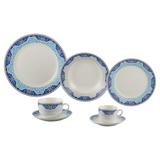 Aparelho De Jantar 42 Peças Porcelana Green Perca Wolff