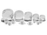 Aparelho de Jantar 42 Peças World Collection - Quadrado Branco e Preto Porcelana Isabela