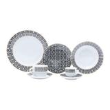Aparelho De Jantar 42Pc De Porcelana Super White Egypt Mail Box - 8201 - Lyor