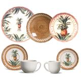 Aparelho de Jantar Abacaxi Pineapple Natural Porto Brasil 42 Peças