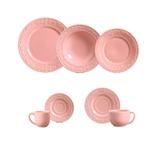 Aparelho de jantar acanthus rosa 42 pcs porto brasil