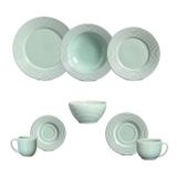 Aparelho de jantar argos verde 42 pcs mais 6 bowls porto brasil