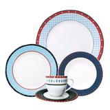 Aparelho de Jantar Casamiga Jackie Check Porcelana 20PÇS - 30101 - Built