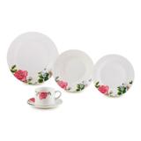 Aparelho de Jantar Chá 20 Peças Lyor Porcelana Roses