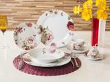 Aparelho de Jantar Chá Café 42 Peças Casambiente - Porcelana Redondo Colorido Marsala
