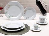 Aparelho de Jantar Chá Café 42 Peças Schmidt - Porcelana Octogonal Classic Encanto