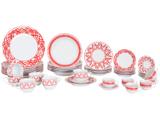 Aparelho de Jantar Chá Café 42 Peças Schmidt - Porcelana Redondo Colorido Helena
