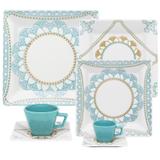 Aparelho de jantar/chá/cafezinho 42 peças quartier domo - oxford porcelanas