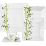 Aparelho De Jantar/Chá Quartier - Bamboo - 20 Peças - Porcelana - Decorado - Oxford