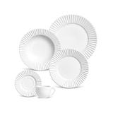 Aparelho de Jantar com 30 Peças Plissé Branco - Porto brasil