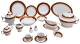 Aparelho de Jantar com Detalhes Dourado e Desenho em Vinho - 114 Peças - Prime home decor