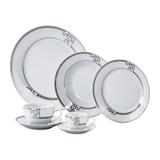 Aparelho de Jantar em Porcelana 42 Peças Geo Cinza Wolff - Rojemac