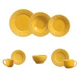 Aparelho de jantar esparta mostarda 42 pcs mais 6 bowls porto brasil