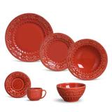 Aparelho de jantar esparta vermelho 30 pcs mais 6 bowls porto brasil