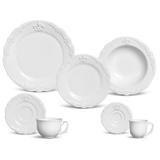 Aparelho de jantar flor de lis branco 42 pcs porto brasil