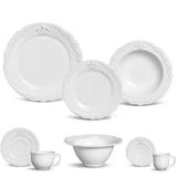 Aparelho de jantar flor de lis branco 48 pcs porto brasil