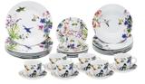 Aparelho de Jantar Flowers em Porcelana - 30 Peças - Vya store