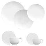 Aparelho De Jantar Germer Convexa 42 Peças Porcelana Branco