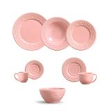 Aparelho de jantar madeleine rosa 42 pcs mais 6 bowls porto brasil