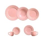 Aparelho de jantar madeleine rosa 42 pcs porto brasil