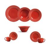 Aparelho de jantar olimpia vermelho 42 pcs mais 6 bowls porto brasil