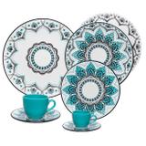 Aparelho De Jantar Oxford Coup Serene 42 Peças Porcelana Preto/Verde