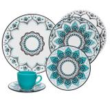 Aparelho De Jantar Oxford Coup Serene Porcelana 30 Peças Preto/Verde