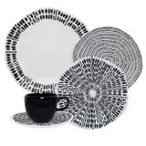 Aparelho De Jantar Oxford Porcelana 30 Peças Ryo Ink Branco/Preto