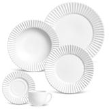 Aparelho de jantar plisse branco 30 pcs porto brasil
