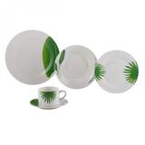 Aparelho de Jantar Porcelana 20 Peças Leaves Redondo Lyor Branco