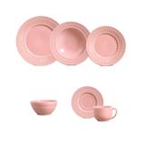 Aparelho de jantar roma rosa 30 pcs porto brasil