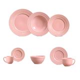 Aparelho de jantar roma rosa 42 pcs mais 6 bowls porto brasil