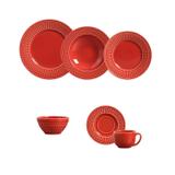 Aparelho de jantar roma vermelho 30 pcs mais 6 bowls porto brasil